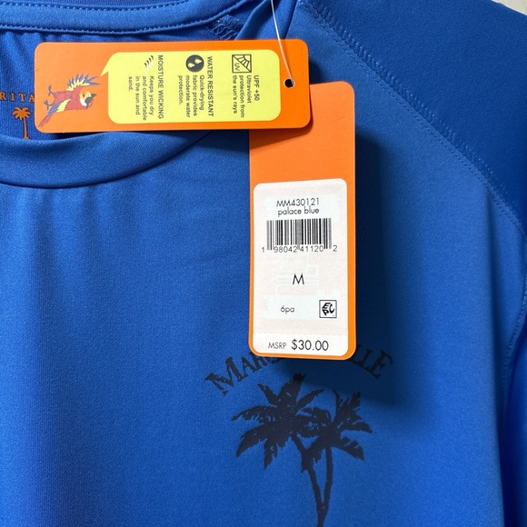 Margaritaville Palace Blue Shirt with Palm Design - Picture 2 of 10